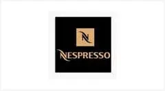 A black square with the word nespresso on it.