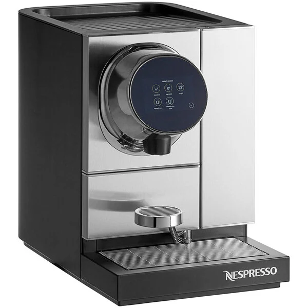 Nespresso coffee machine with digital display.