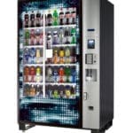 A vending machine with many different drinks in it.