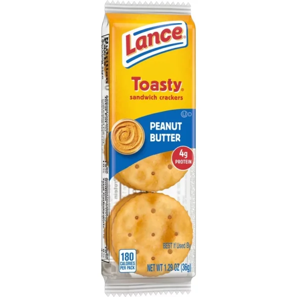 Lance Toasty Peanut Butter Sandwich Crackers.