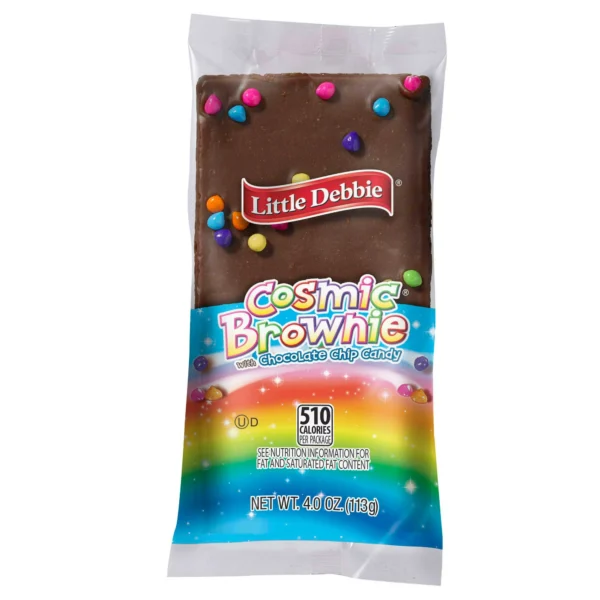 Little Debbie Cosmic Brownie with Chocolate Chip Candy.