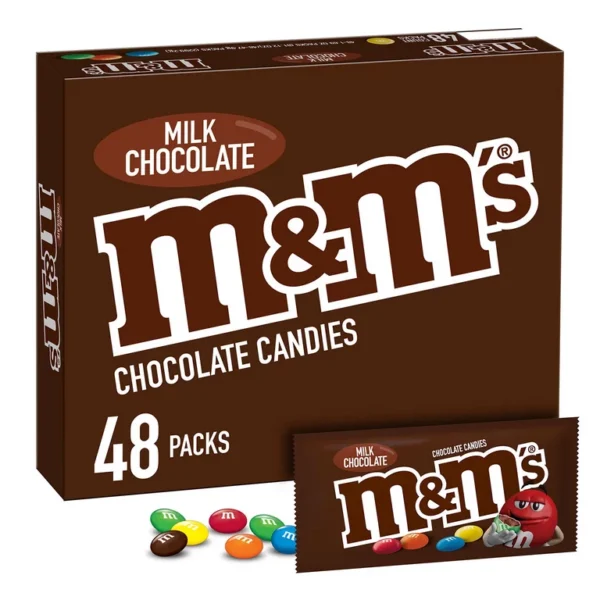 48 packs of M&M's chocolate candies.