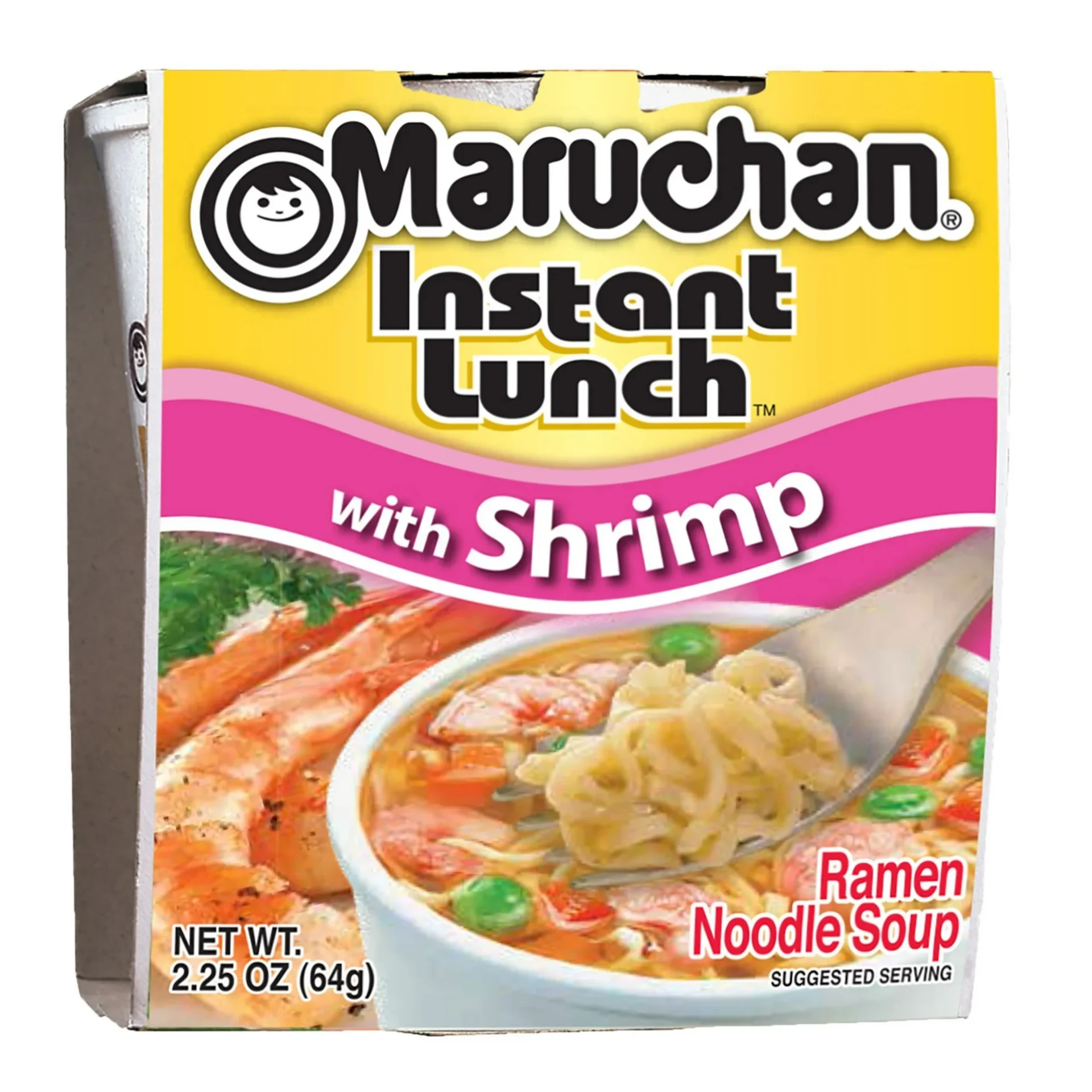 Maruchan Instant Lunch Shrimp Ramen Noodle Soup.