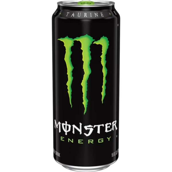 Black can of Monster Energy drink.