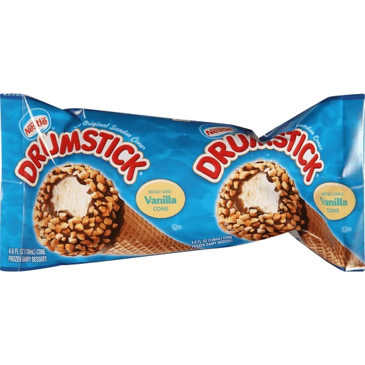 Drumstick vanilla ice cream cone package.