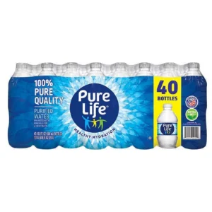 40 pack of Pure Life purified water bottles.