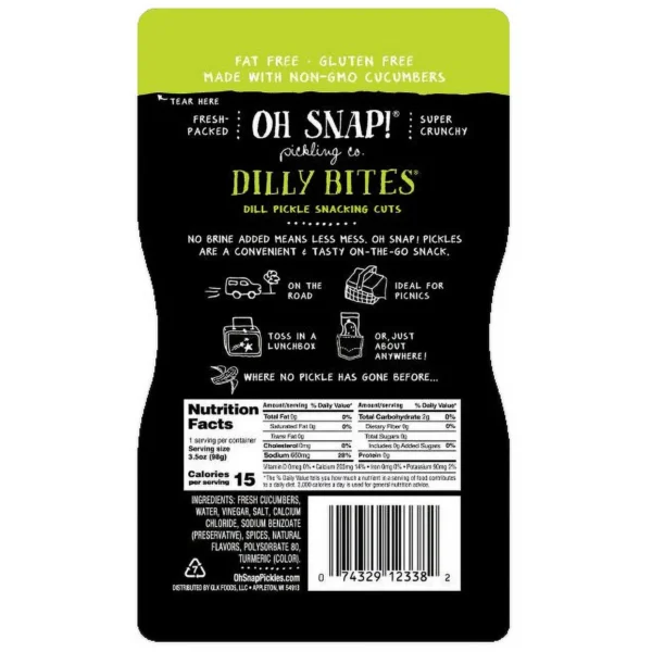 Dill pickle snacking cuts, fat free.