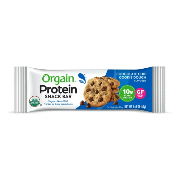 Orgain Protein Snack Bar, Chocolate Chip Cookie Dough Flavor