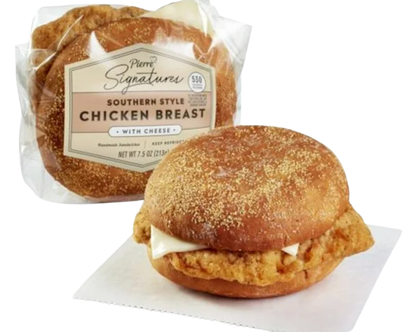 Southern style chicken breast sandwich with cheese.