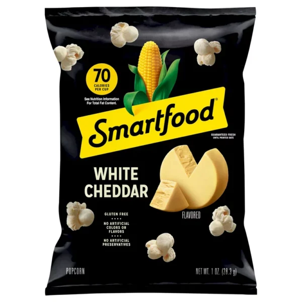 Smartfood white cheddar popcorn bag.