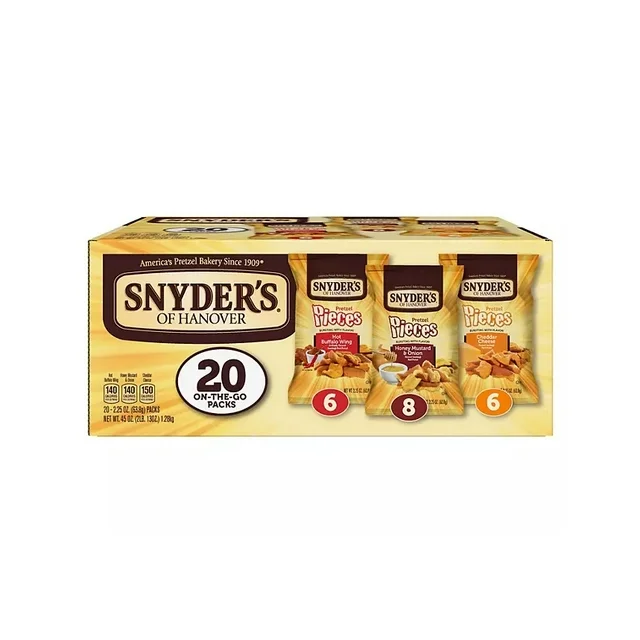 Snyder's of Hanover pretzel pieces snack pack.