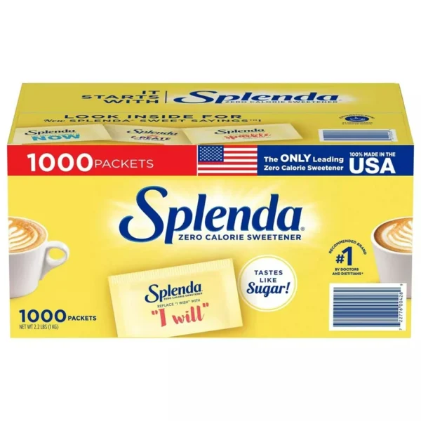 Splenda zero calorie sweetener, 1000 packets.