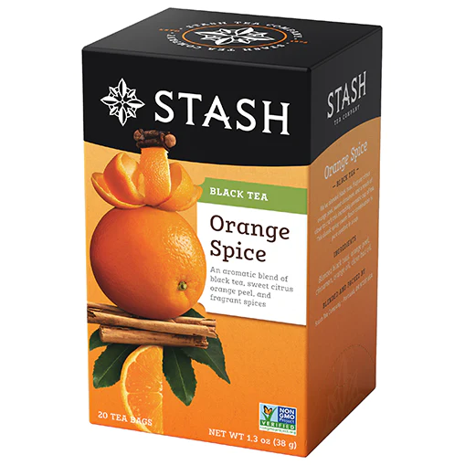 Stash black tea, orange spice, 20 tea bags.