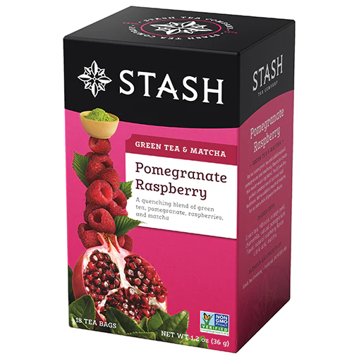 Stash green tea & matcha pomegranate raspberry 18 tea bags.