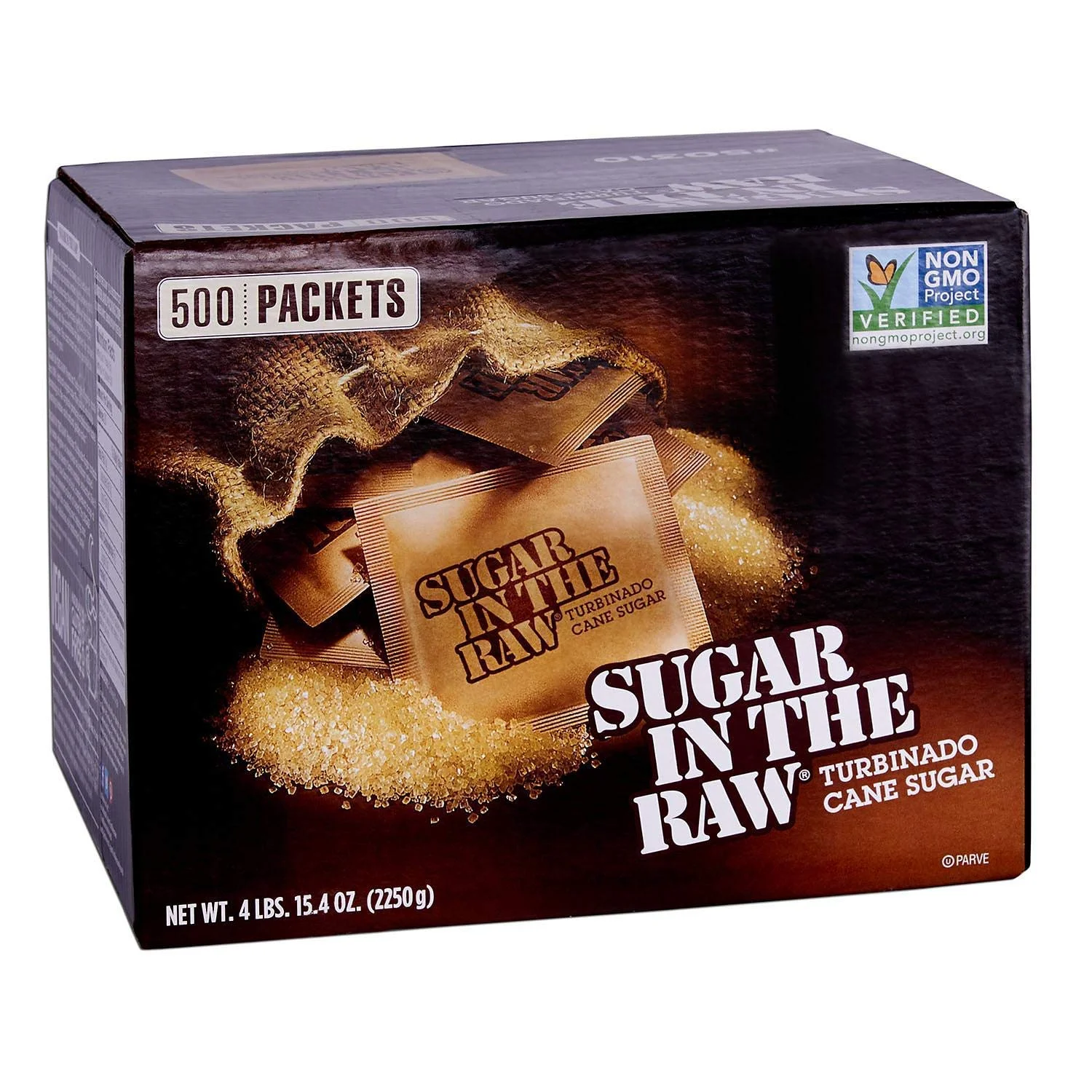 Sugar in the Raw 500 packets, turbinado cane sugar.