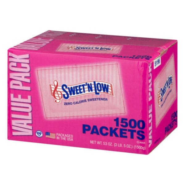 Sweet'n Low zero calorie sweetener packets.