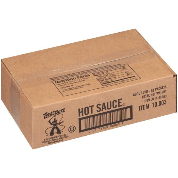 Texas Pete hot sauce packets, 200 count.