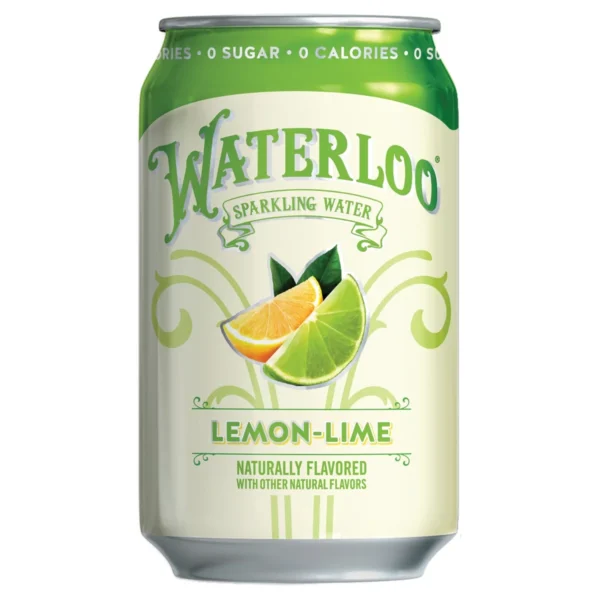 Waterloo sparkling water, lemon-lime flavor.