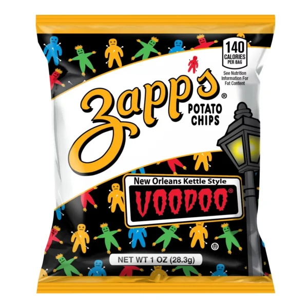 Zapp's Voodoo potato chips, 1 oz bag.